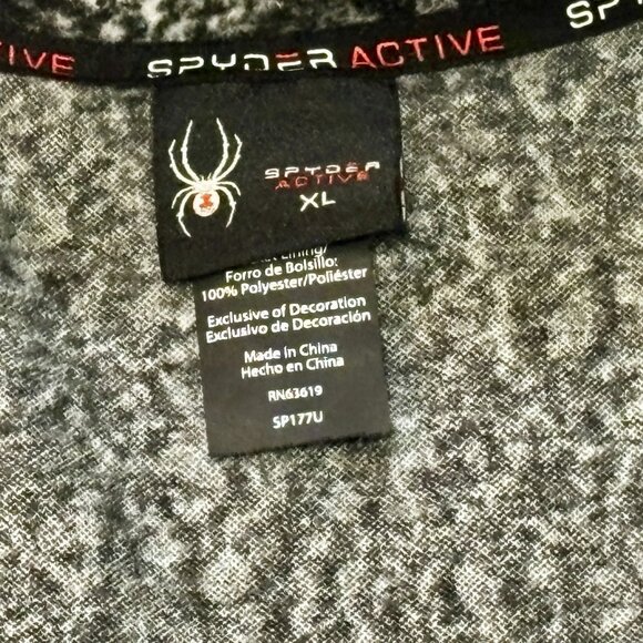 Spyder Active Pullover Womens XL Black White 1/4 Zip Fleece Sweater Athletic - Picture 6 of 7